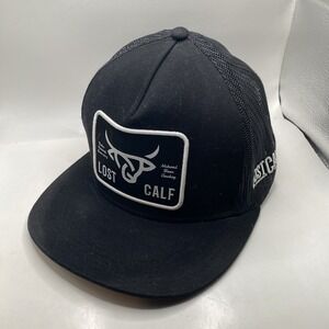 Lost Calf Snapback Hat Mesh Trucker Western Cowboy Outdoor Rodeo Black